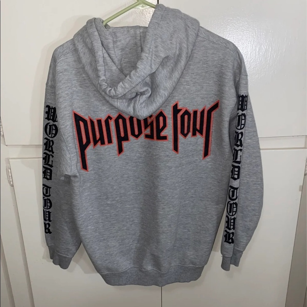 Justin Bieber purpose tour grey hoodie size small